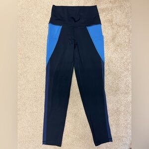 Aerie 7/8 Leggings in Blue and Black
